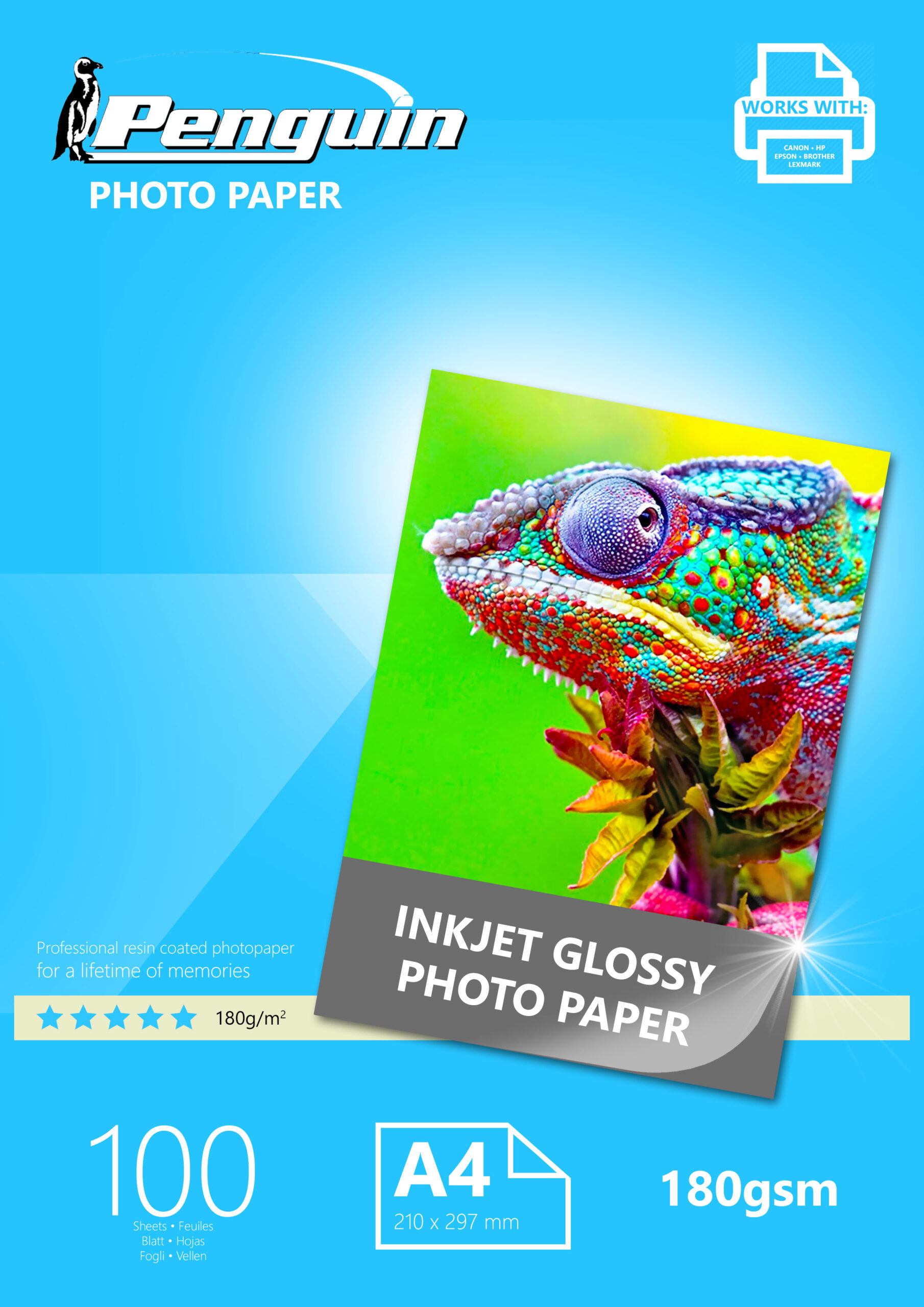 Penguin Inkjet PhotoPaper Gloss 180GSM 100 Sheets x2 + Free A6 Glossy 20 Pack