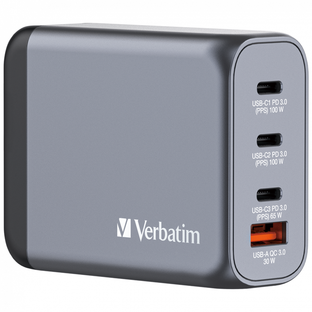 Verbatim 100W 4-Port GaN Wall Charger