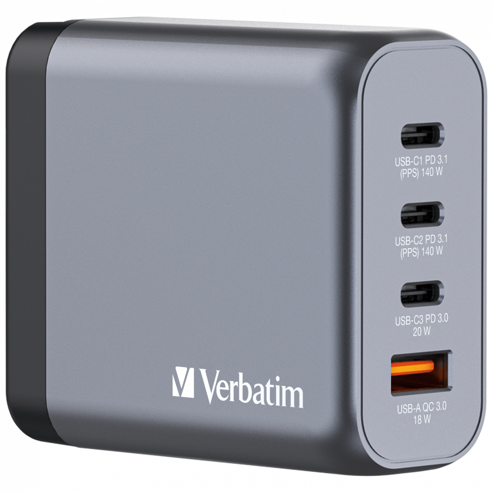 Verbatim 140W 4-Port GaN Wall Charger