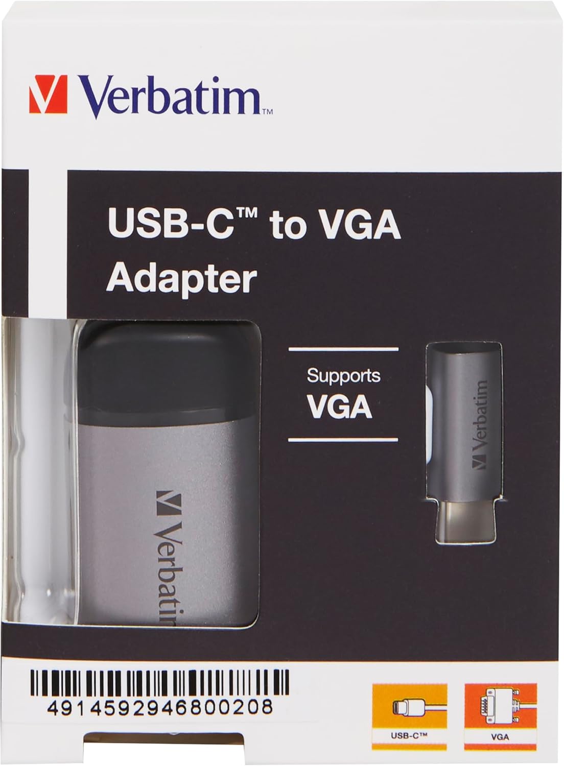 Verbatim USB C to VGA Adapter – 10cm Cable