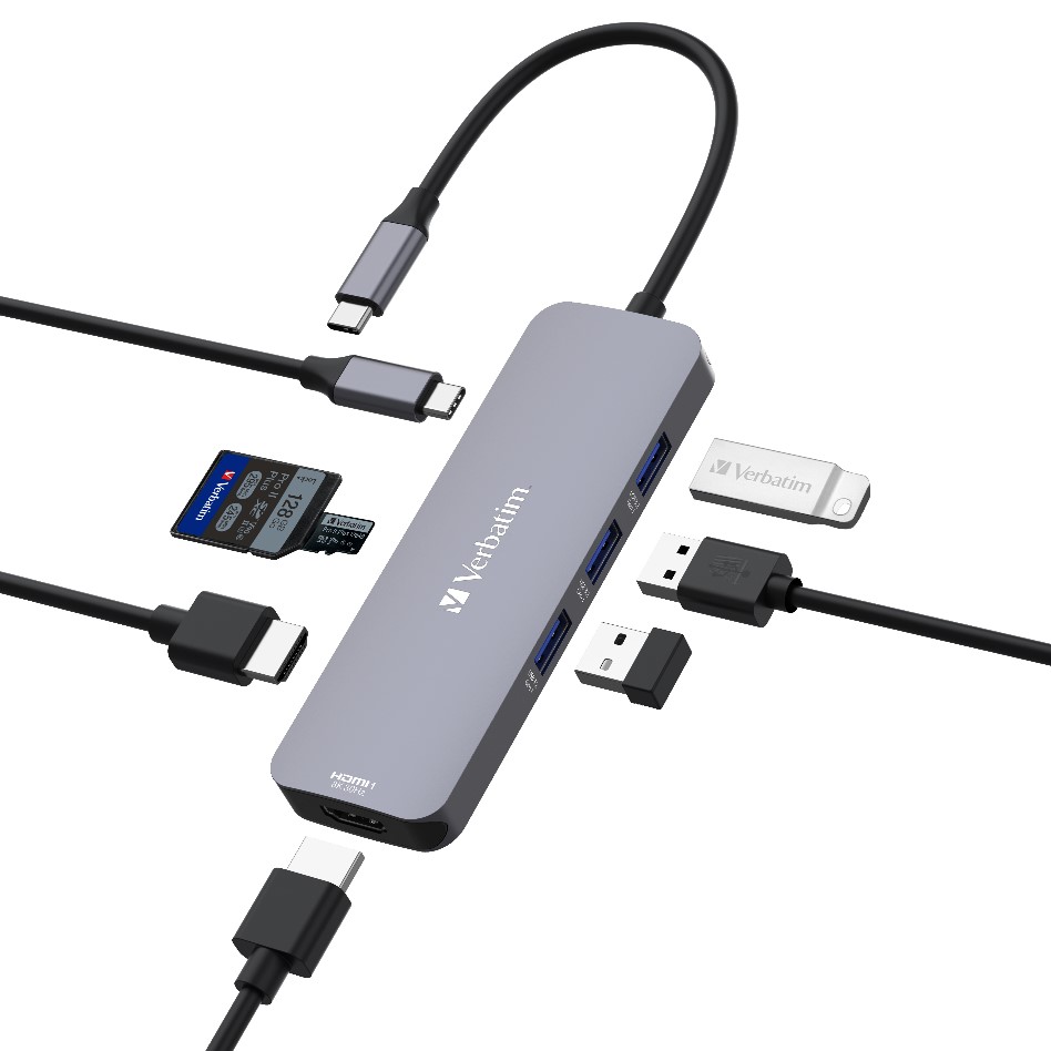 Verbatim USB-C Pro Multiport HUB CMH-08 : 8 Ports
