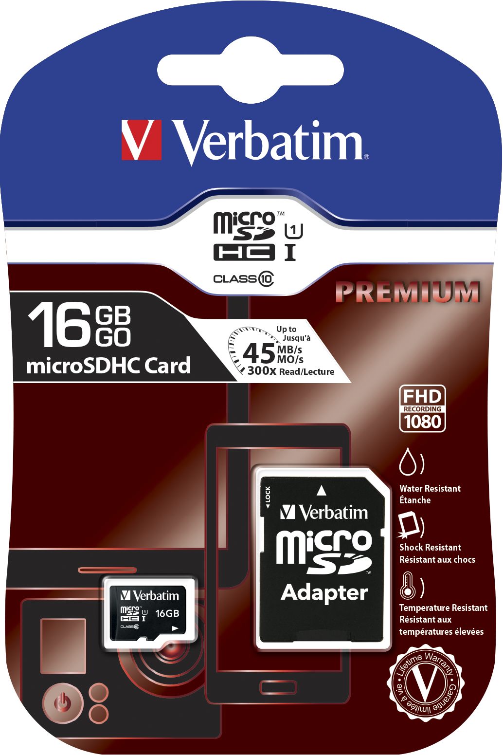 Verbatim Premium 16GB Micro SD Card + Free Adapter