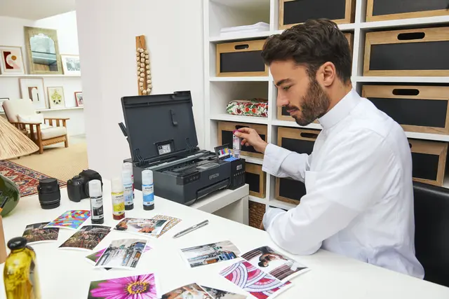 Epson EcoTank L8050 Printer, a sleek photo printer with refillable ink tanks, wireless connectivity, and professional-grade performance.