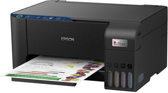 Epson EcoTank L3251 Printer, a compact all-in-one device with refillable ink tanks and wireless connectivity for efficient home or office use.