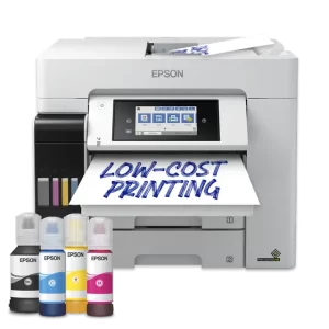 Epson EcoTank L6580 Printer, an all-in-one color printer with refillable ink tanks, automatic duplex printing, and wireless connectivity.